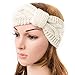 NISHAER Women's Wide Chunky Cable Knitted Turban Headband,Beige,One size