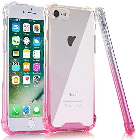 Egotude India Shock Proof Hard Back Soft Bumper Cover for iPhone 7/8 (Gradient Pink)