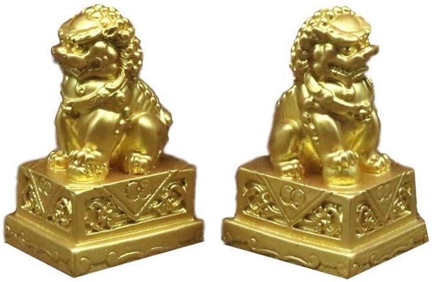 Löwenpaar Fu FOO Hunde Statuen, Chinesisches kleines Harz Feng Shui