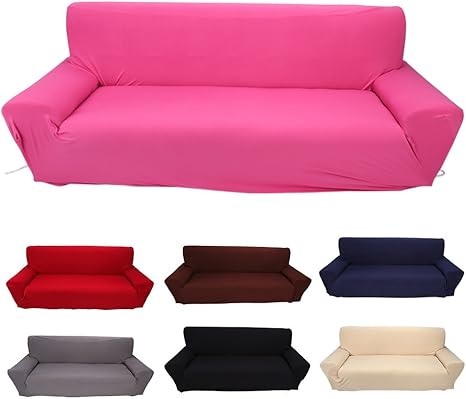 3 Seater Sofa Covers 7 Solid Colors Full Stretch Slipcover Elastic