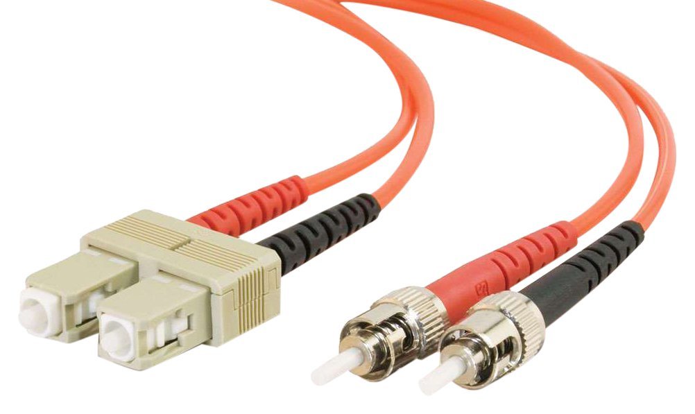 C2G 3m Fibre/Fiber Optic Cable for Fast Ethernet, Fiber Channel, ATM and Gibabit Patch Cable SC/ST LSZH Duplex Multimode 50/125 Fibre Cable