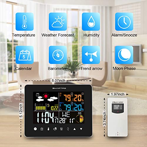 SMARTRO Wireless Indoor Outdoor Thermometer, Weather Station Color