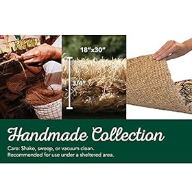 Entryways Sailboat Handmade, Hand-Stenciled, All-Natural Coconut Fiber Coir Doormat, 18” X 30” X .75” 51ksASrLduL