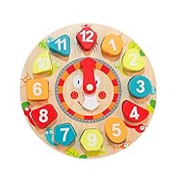 Babe Rock Sorting Toys Wooden Learning Puzzle Shape Sorting Clock Numbers Teaching Educational Toy for Preschool Toddlers Kids 2 3 4 5 Year Olds