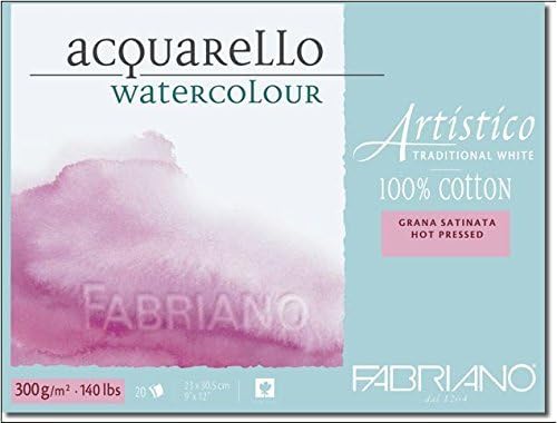 Fabriano Artistico 140 lb. Hot Press 20 Sheet Block 9x12 - Traditional White by Fabriano Artistico