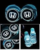 Bearfire Car Logo LED Cup Pad led cup coaster USB Charging Mat Luminescent Cup Pad LED Mat Interior Atmosphere Lamp Decoration Light (Honda)