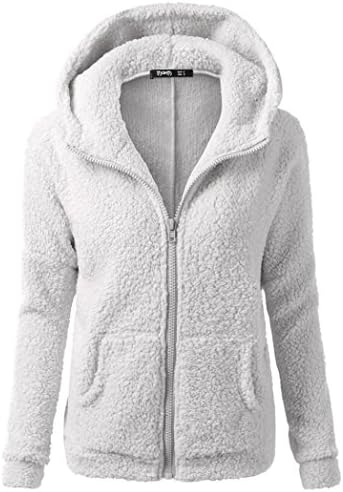 Vanvler Women Jacket Ladies Winter Hooded Sweater Coat Zipper Warm Wool Coat Outwear Plus Size