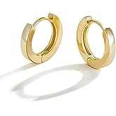 Small Gold Hoop Earrings for Women:14k Real Gold Plated Hypoallergenic Tiny Cartilage Huggie Ear Jewelry