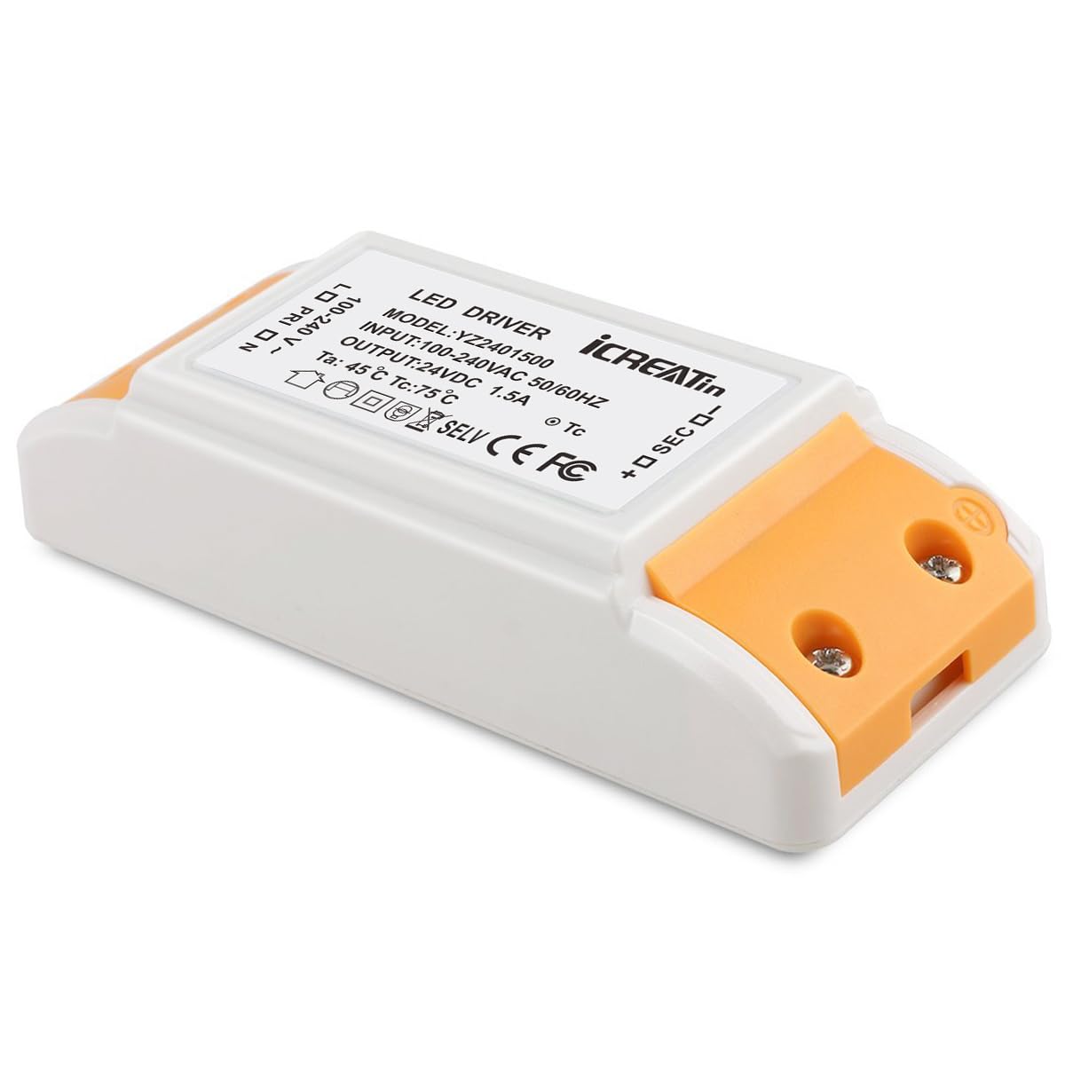 24V LED Driver 36W, LED Power Supply Transformer