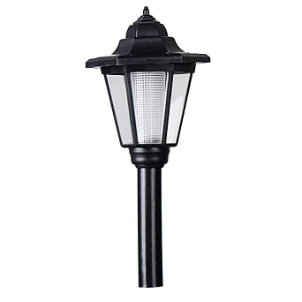 Garden Lamp Post - Outdoor Solar Post Light - Solar Powered Black