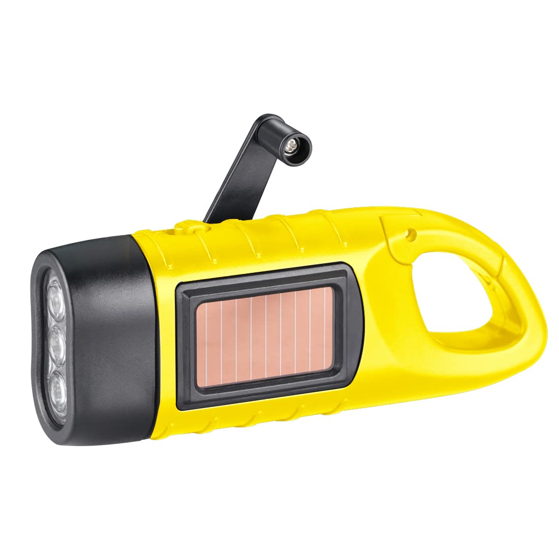 Wind Up Led Torch - Rechargeable Dynamo Hand Crank Super Bright Portable Camping Torch, Outdoor Emergency Flashlight with Carabiner Hook for Hanging