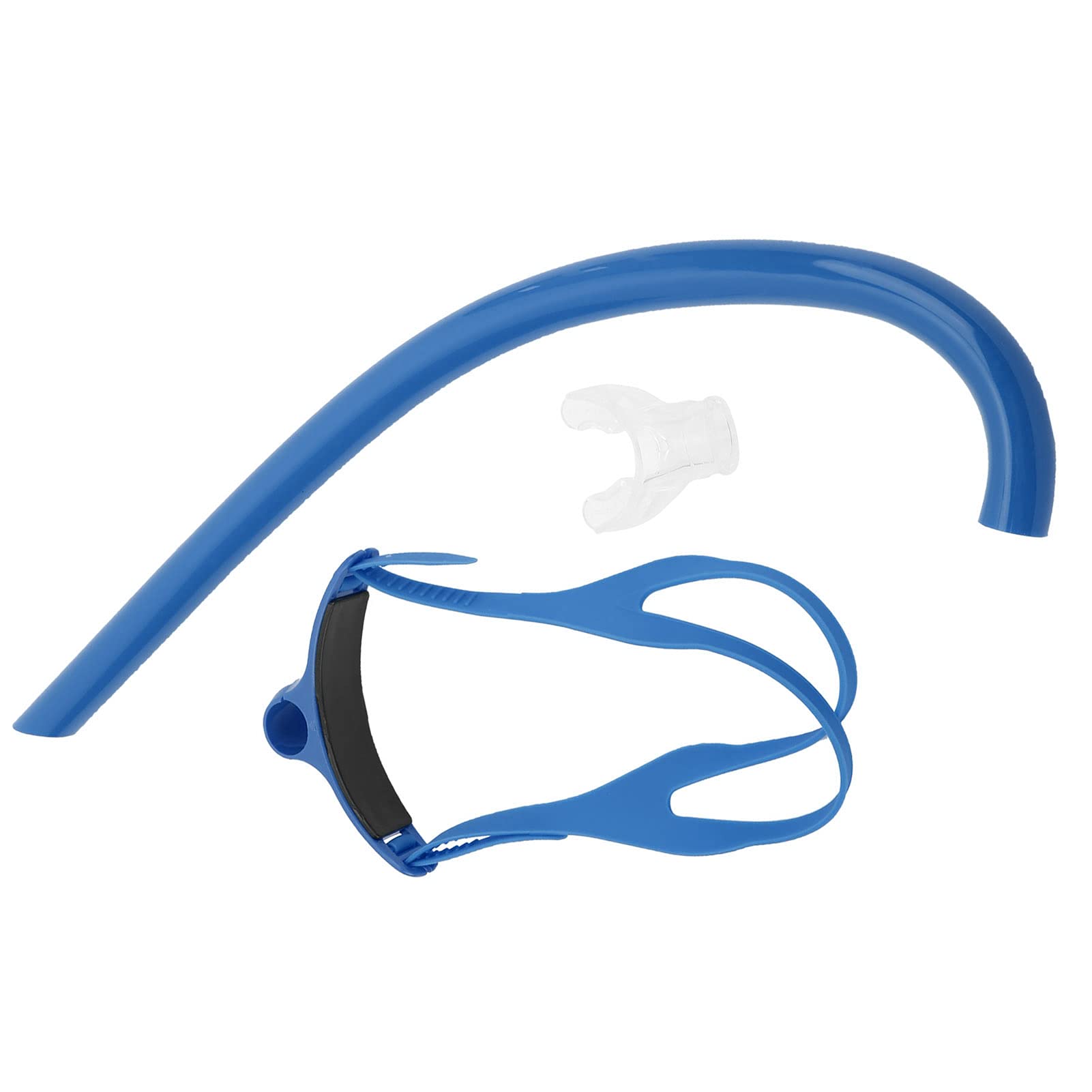 Front Snorkel Breathing Tube, Frontal Centre Mount Swim Snorkeling Gear for Lap Swimming Diving Training Unisex's Detachable Focus Tube Equipment with Silicone Mouthpiece Strap Headband