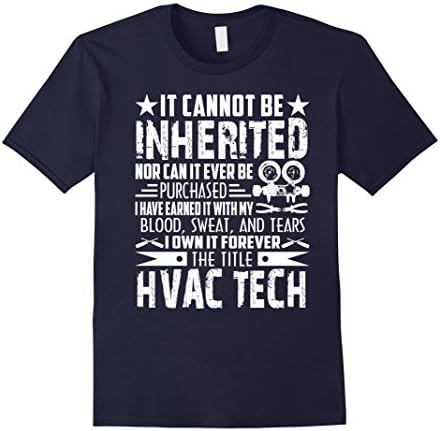 Men's HVAC Tech Cannot Be Inherited Shirt XL Navy