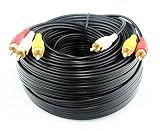 50FT/15M RCA M/Mx3 Audio/Video Cable Gold Plated - Audio Video RCA Stereo Cable 50FT