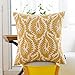 HWY 50 Mustard Yellow Decorative Throw Pillow Covers 18x18 Inch (1 Piece), Embroidered Cotton Farmhouse Cushion Cover Pillow Case for Sofa Couch Living Room Bed Bedroon, Floral Branches