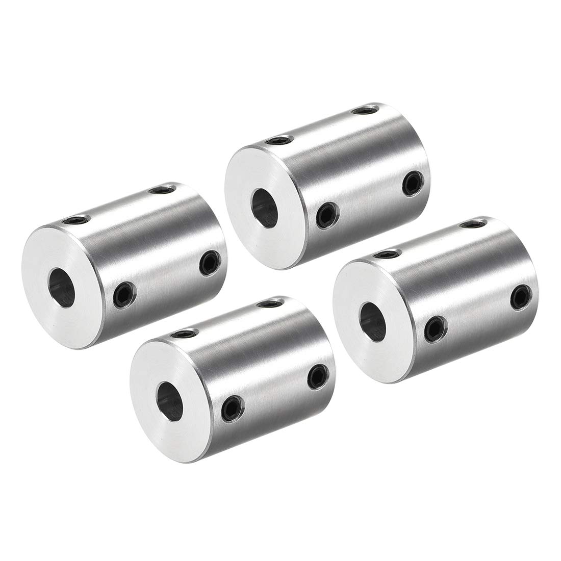 sourcing map 6mm to 6mm Bore Rigid Coupling Set Screw L25XD20 Aluminum Alloy,Shaft Coupler Connector,Motor Accessories,4pcs โ image 1