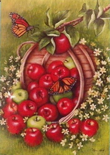 Rain or Shine Large Porch Flag 28' X 40' Basket of Apples Applique
