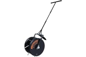 K.D STONEDGE Patented Manual Rolling Lawn Aerator Push Roller Up to 80lbs Coring Rotary Loosening Soil Garden Yard Grass Aeration Tool
