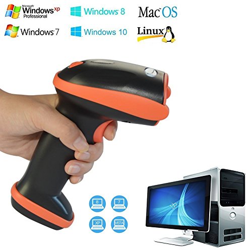 USB Wireless Barcode Scanner Takihoo Wired Laser Barcode Reader Handhold Bar Code Scanner with USB Receiver + USB Cable, Storage 4500-200,000 Bar-codes