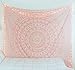 Popular Handicrafts Wall Hanging Tapestry for Bedroom Hippie Mandala Bohemian Tapestry Floral Design Indian Magical Thinking Tapestries Dorm Decor 84 x 90 Inches (215cm x 230cm) Rose Gold