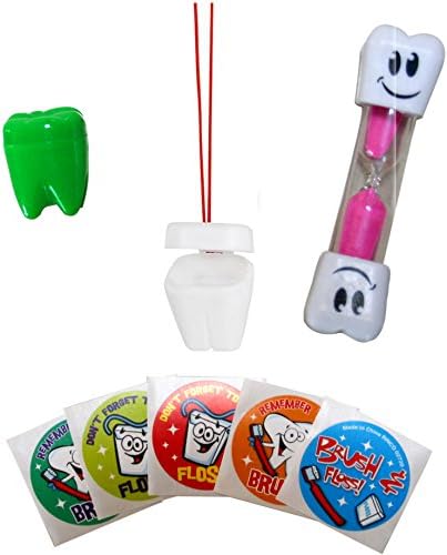 Teeth Brushing Timer, Lost Tooth Saver Necklace, Holder and Stickers
