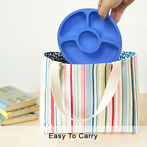 Silicone Toddler Plates, Divided Plates for Kids(4 Pack) 8 inch