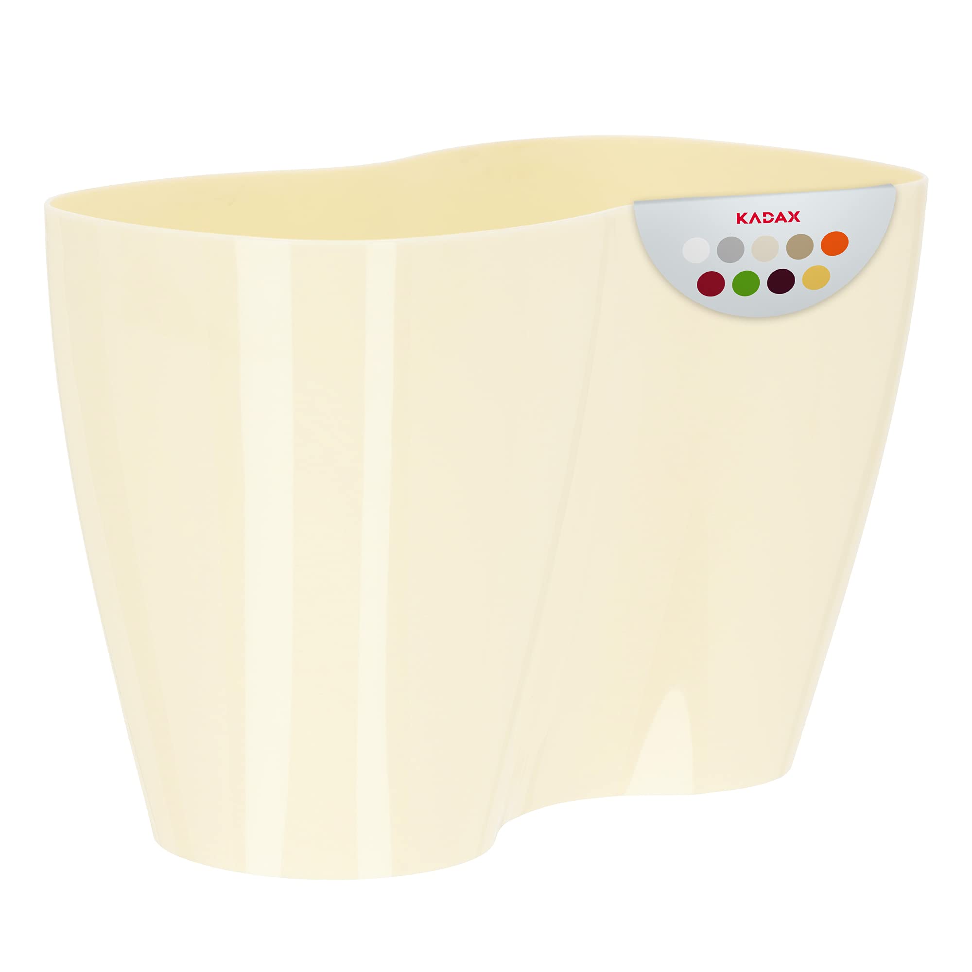 KADAX Double Flowerpot, Polypropylene Orchid Pot in Several Colours, Oblong Planter for Living Room, Office, Bedroom, Kitchen, Elegant Plant Pot (23.5 x 12 cm, Cream)