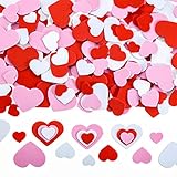 Blulu 900 Pieces Heart Foam Stickers Self Adhesive