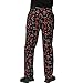 JXH Chef Uniforms men's red pepper printed 100% cotton black chef pants