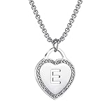 CALIS Women's Silver Initial Necklace Stainless