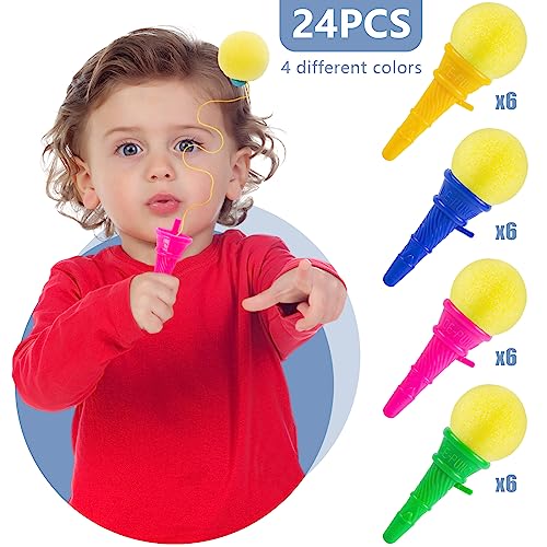 3 otters 24PCS Ice Cream Shooters Toys, Ice Cream Toys for Kids 4 Inch Ice Cream Foam Ball Launcher for Carnival Prizes Birthday Party Favors