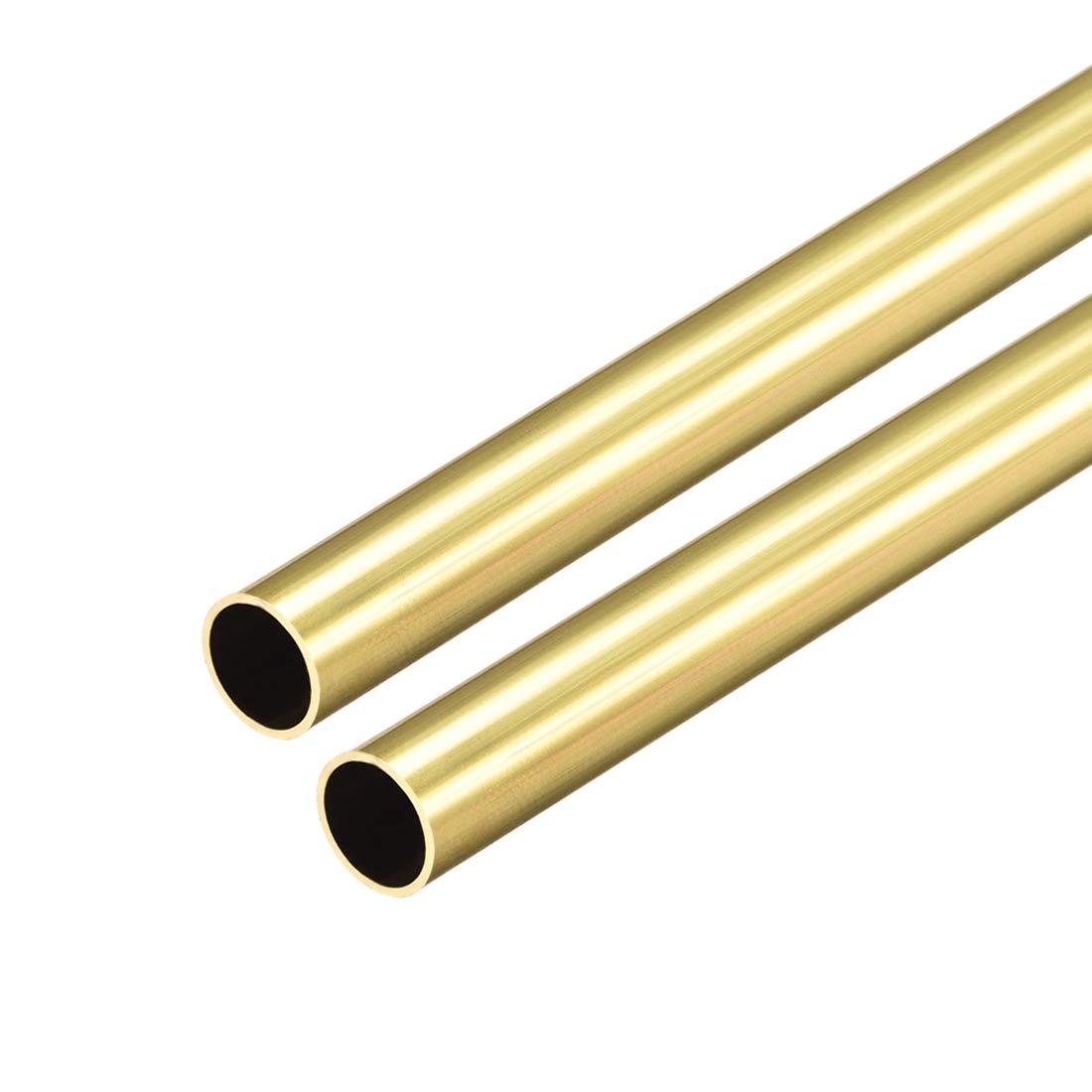 uxcell Brass Round Tube, 300mm Length 8.5mm OD 0.5mm Wall Thickness, Seamless Straight Pipe Tubing 2 Pcs