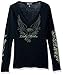 Hot Leathers GLC3026 Black, XL Lady Rider Upwing Eagle Ladies Long Sleeve Biker Tee (Black, X-Large)