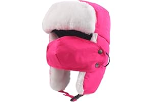 ZSEDRUT Winter Boy Trapper Trooper Hat Outdoor Warm Girls Ski Cap Windproof Mask Ear Flaps Hats for Kids