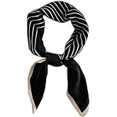 FONYVE Silk Feeling Scarf Medium Square Satin Head Scarf for Women 27.5 × 27.5 inches