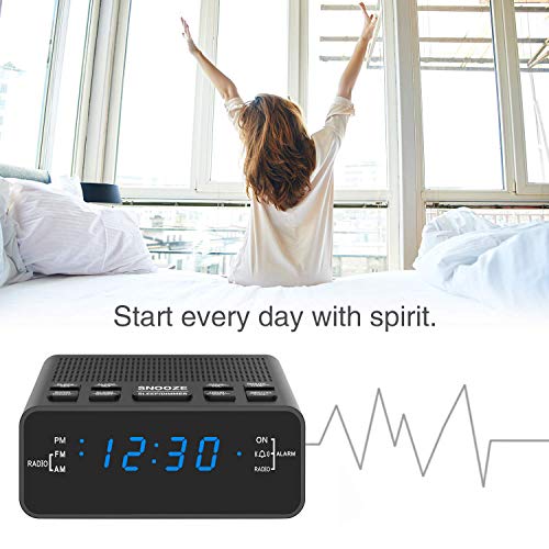 Alarm Clock, Alarm Clocks for Bedrooms with AM/FM Radio,Sleep Timer