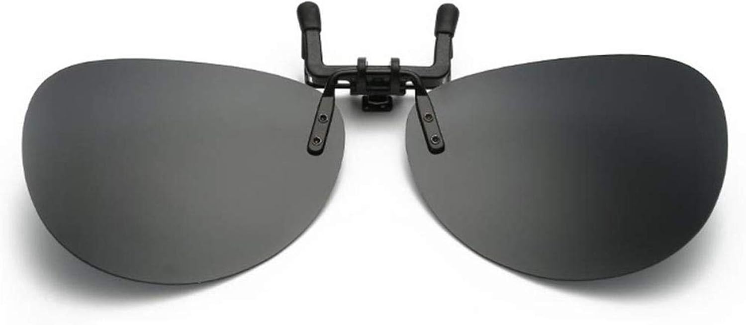 Polarized Clip on Sunglasses Over Prescription Glasses Flip Up Rimless
