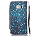 Galaxy S6 Case, Kickstand Card Slots Cash Holder Dual Layer Impact Resistant Case Cover with Wrist Strap Magnetic Snap Closure for Samsung Galaxy S6- Starry