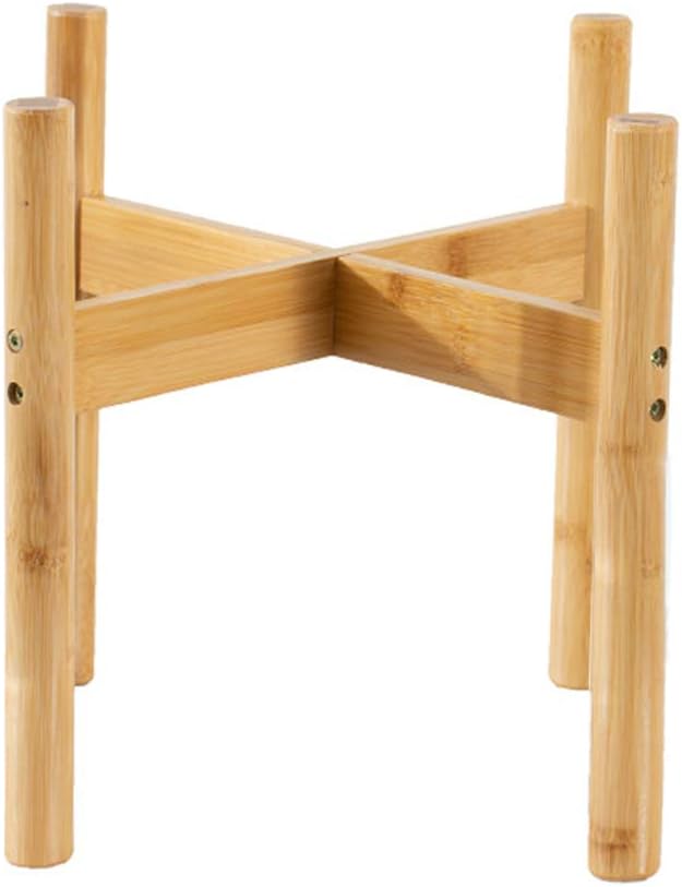 QUMENEY 1Pc Mid Century Modern Indoor Plant Stand Wood Flower Pot Holder for Home Office Garden Patio Lawn Yard Restaurant Cafe (Large)
