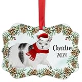 Bicolor Manx Cat Christmas Ornament 2024