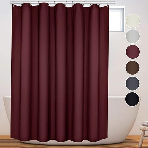 Amazon Com Eforcurtain Romantic Wine Red Shower Curtain Polyester