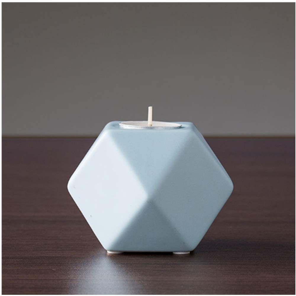 Ruilasago Geometric Tea light Candle Holder | Ideal For Weddings, Home Decor, Parties, Table Settings & Gifts (Light Blue)