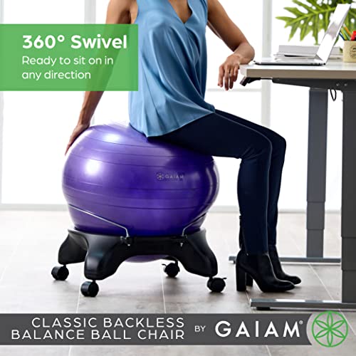 Gaiam Classic Backless Balance Ball Chair – Exercise Stability