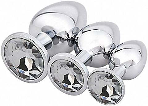 Upinva Luxury Jewelry Design Fetish Stainless Steel Anal Butt Plug with Penis (White)
