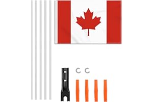 6 Feet Bike Reminding Canada Flag With Fiberglass flagpole and Steel Mouting Parts, 20×30 CM Small 100D Canadian Bicycle Trai