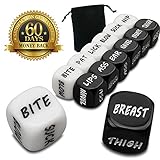 FriskyNite™ Funny Dice Game Set Novelty Gag Gift Toy for Beer Drinking Games Couples Bachelor Bachelorette Party FREE Pouch Included