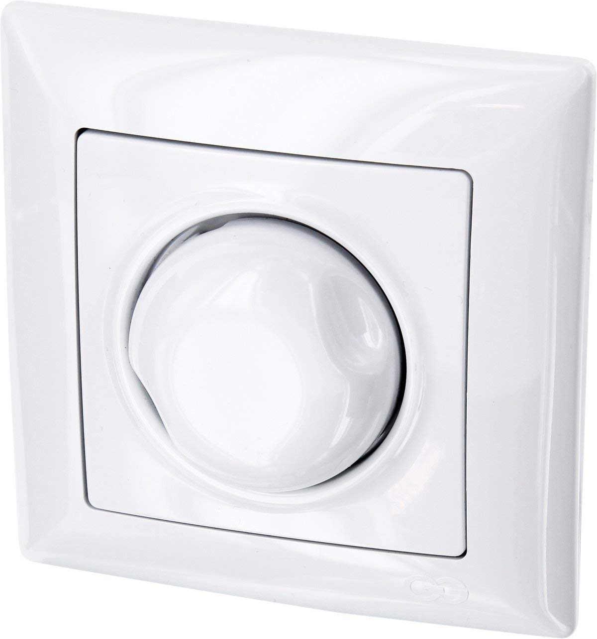UP rotary dimmer 1000 W – all-in-one – frame with flush-mounted insert + cover (Series G1 pure white)