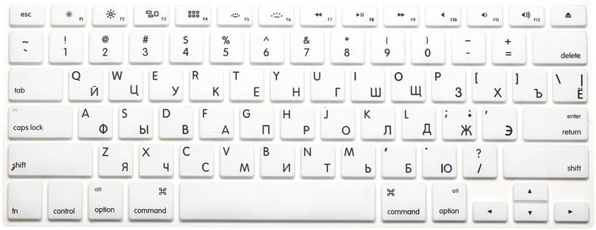 QIUIU Japanese Language Keyboard Cover Silicone Skin for for Apple Macbook Air Pro Retina 13" 15" 17" European Layout (White)