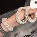 LOVEF 3 Pcs Fashion Women Pearls Beads Hair Band Rope Scrunchie Ponytail Holder