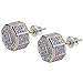 SHINY.U 925 Sterling Silver Iced out Simulated Lab Diamond Cubic Zirconia Square in Polygons Screw Back Earrings for Men Hip Hop